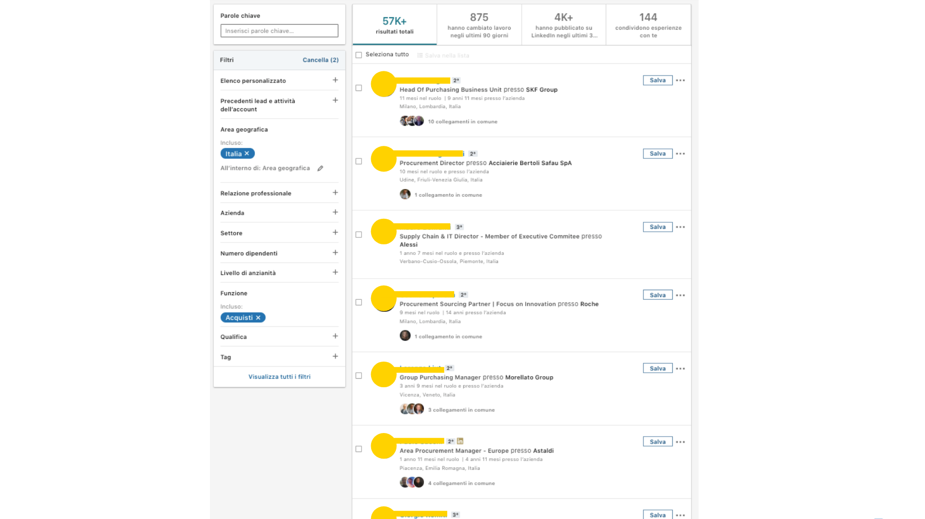 esempio utilizzo Linkedin Square marketing